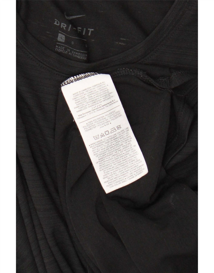 Damska koszulka Nike Dri Fit z długim rękawem, UK 16, duże, czarne paski, poliester