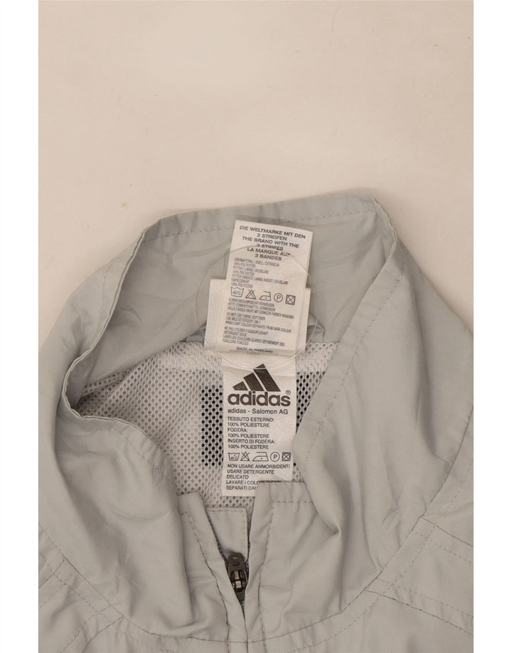 Adidas Męska bluza dresowa UK 40/42 Średni szary poliester z blokami kolorów