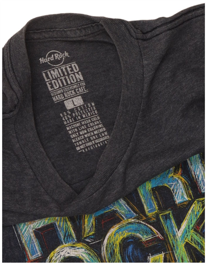 Męski T-shirt z grafiką Hard Rock Cafe Praga, duży, szary, bawełniany