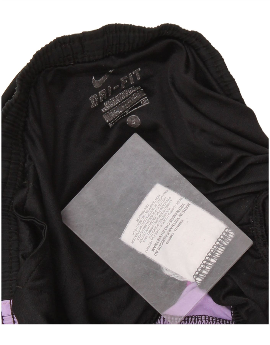 Damskie spodenki sportowe NIKE Dri Fit UK 10, małe, czarne, z poliestru w blokach kolorów