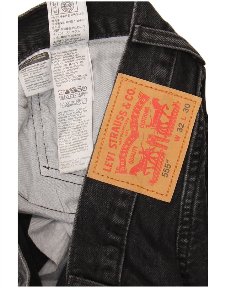Męskie dżinsy Levi's 555 Straight W32 L30 Czarna bawełna
