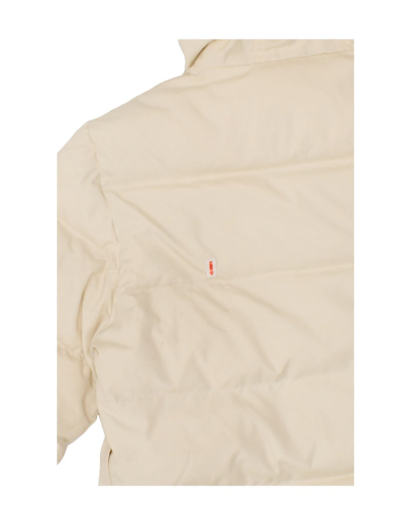 RALPH LAUREN Womens Hooded Padded Jacket UK 16 Large Off White Polyester Vintage Ralph Lauren and Second-Hand Ralph Lauren from Messina Hembry 