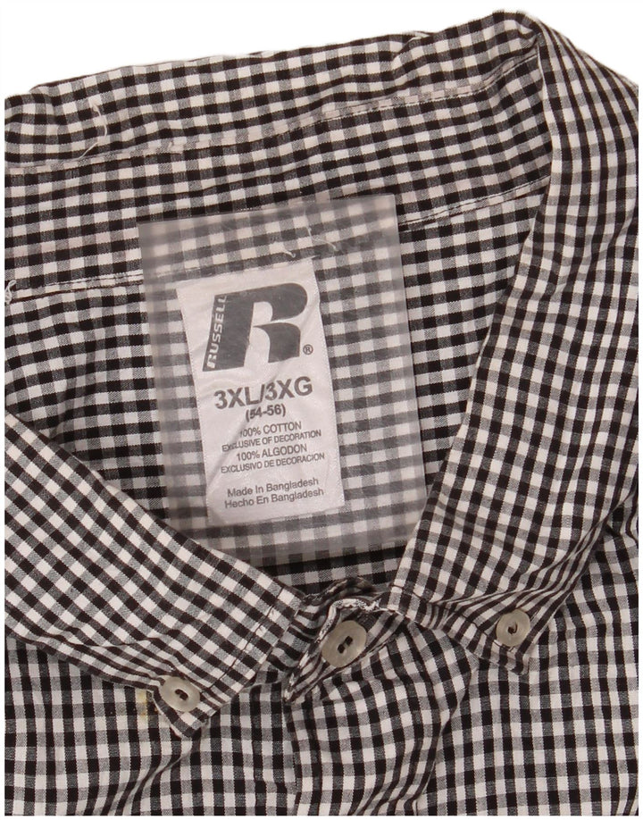 Koszula męska RUSSELL ATHLETIC Arkansas Razorbacks, 3XL, czarna bawełniana kratka