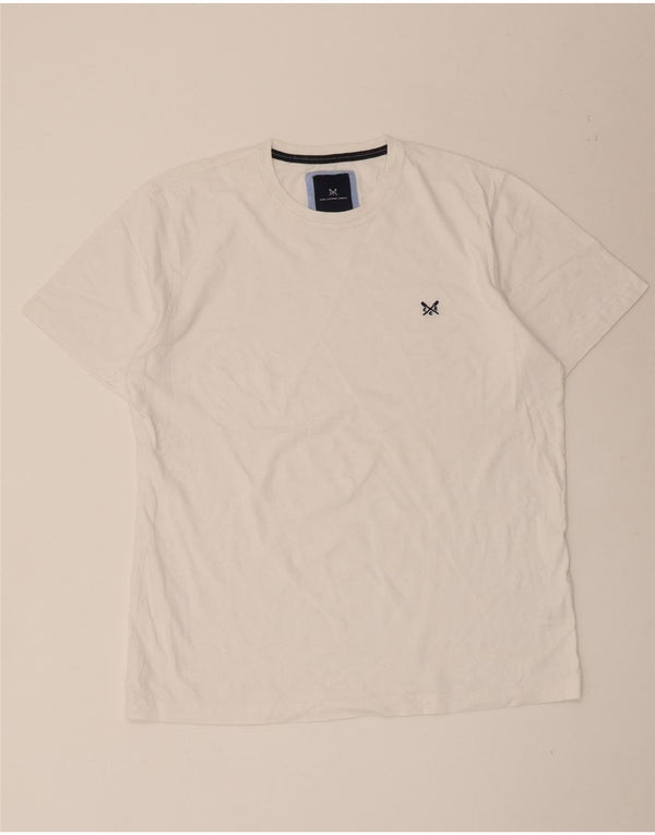 Crew Clothing Męski T-shirt Top, duży, biały, bawełniany