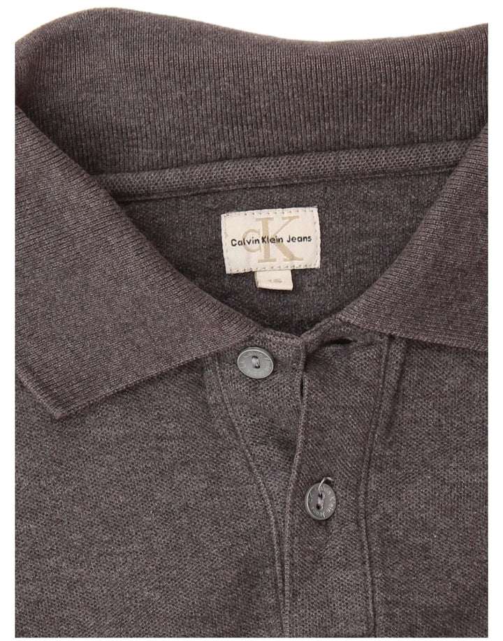 Chłopięca koszulka polo z długim rękawem CALVIN KLEIN JEANS, 15-16 lat, szara