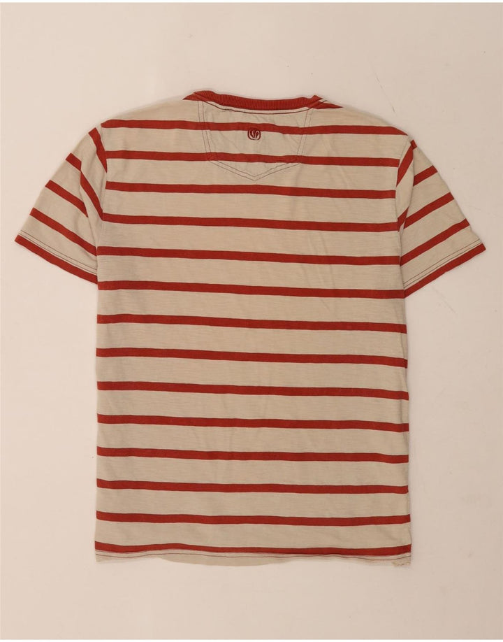 T-shirt męski Fat Face Top z średniej beżowej bawełny w paski