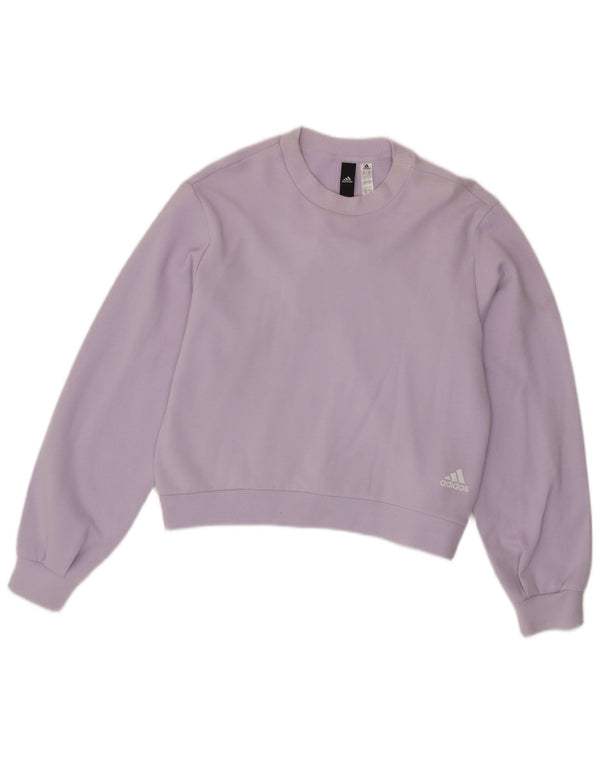 Damska bluza oversize Adidas Jumper UK 4/6 XS Liliowa bawełna