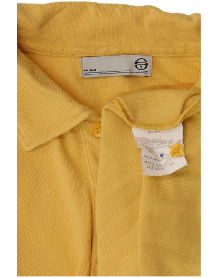 SERGIO TACCHINI Mens Milano Polo Shirt Medium Yellow Cotton