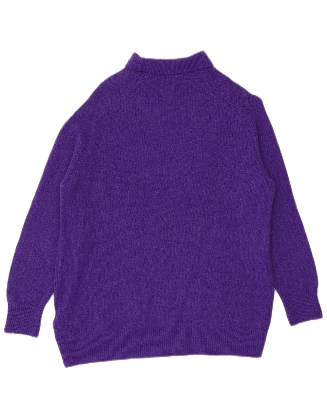 Sweter damski Massimo Dutti z wywijanym dekoltem UK 14, średni fiolet, wełna
