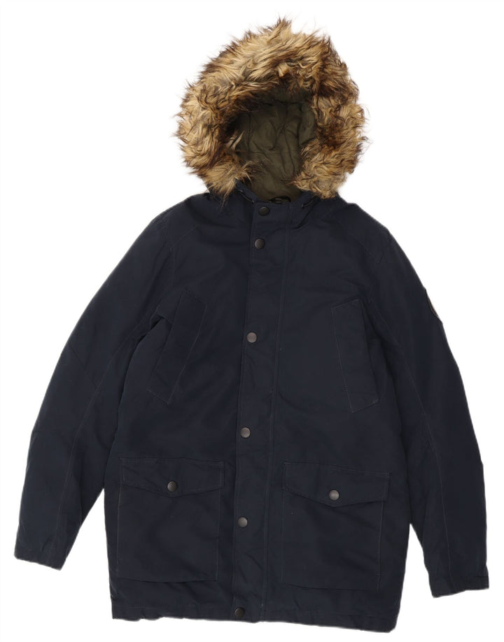 Kurtka parka chłopięca Jack & Jones z kapturem 13-14 lat, granatowa