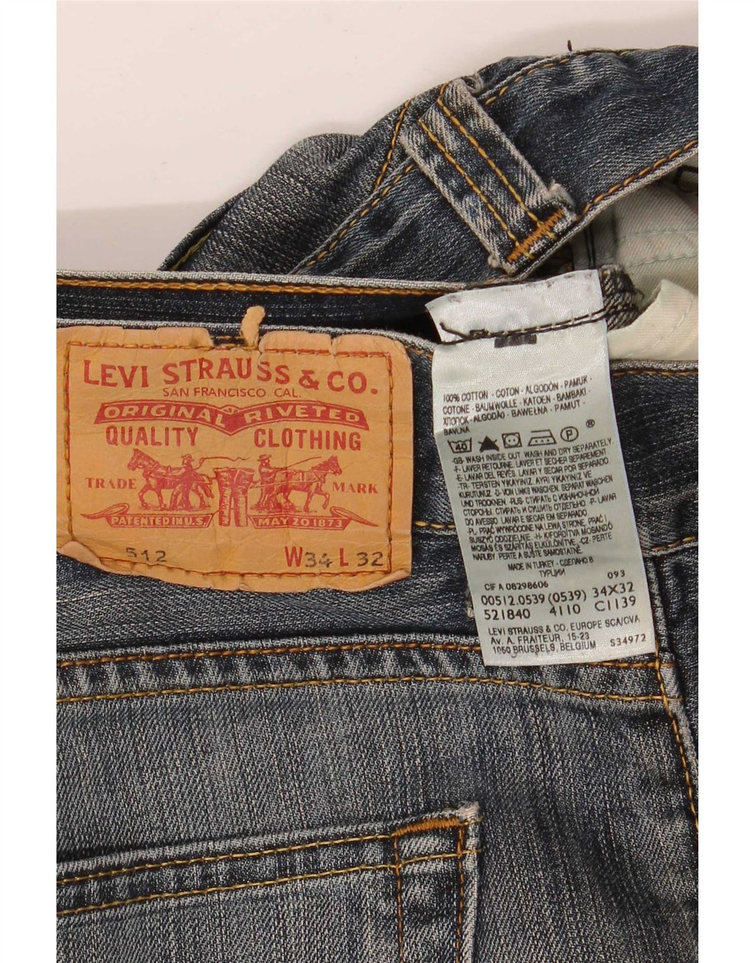 Męskie jeansy Levi's 512 Bootcut W34 L32 Niebieska bawełna