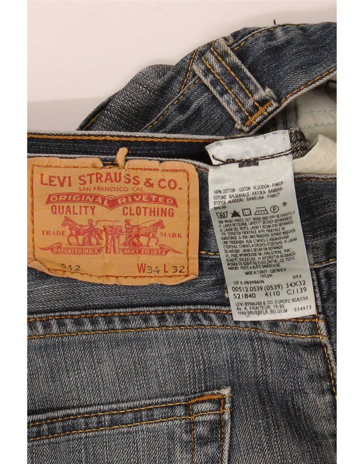 Męskie jeansy Levi's 512 Bootcut W34 L32 Niebieska bawełna