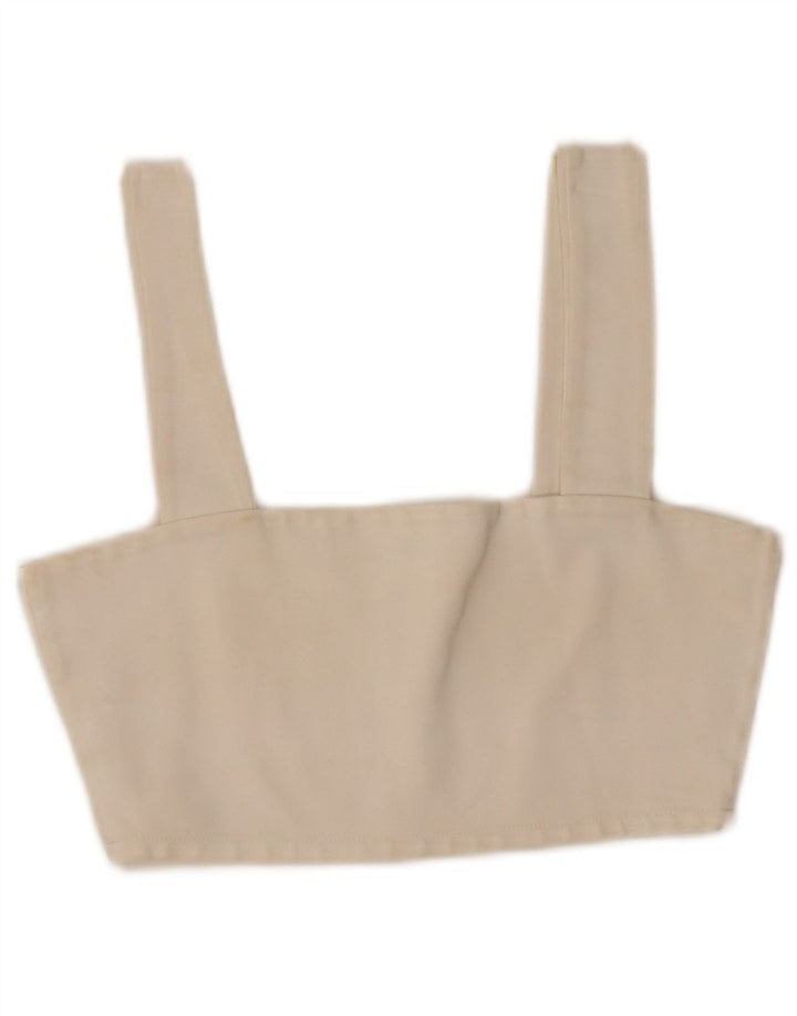 Damski krótki top Zara UK 8 Small, biała wiskoza