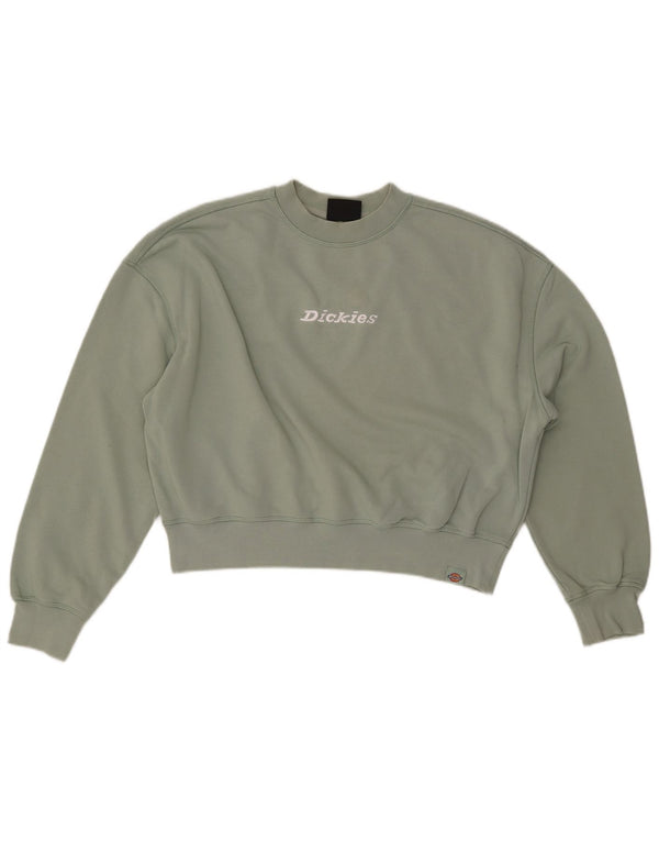 DICKIES Womens Oversized Crop Graphic Sweatshirt Jumper UK 14 Medium Green