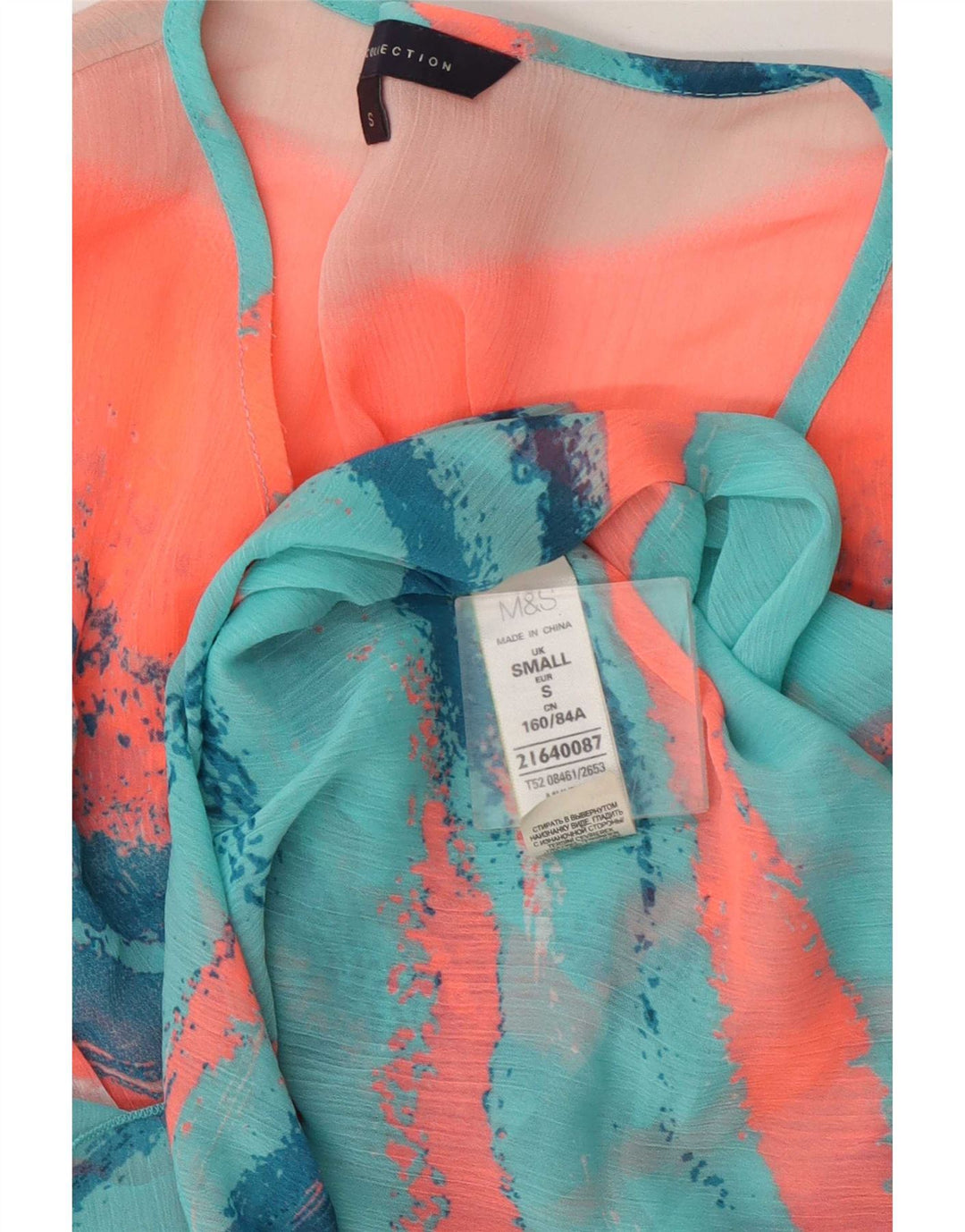 Marks & Spencer Damska Prześwitująca Sukienka Kaftan UK 10 Mała Wielobarwna