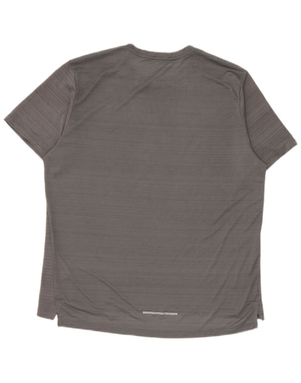 Męski T-shirt Nike Dri Fit, duży, szary, poliestrowy w prążki