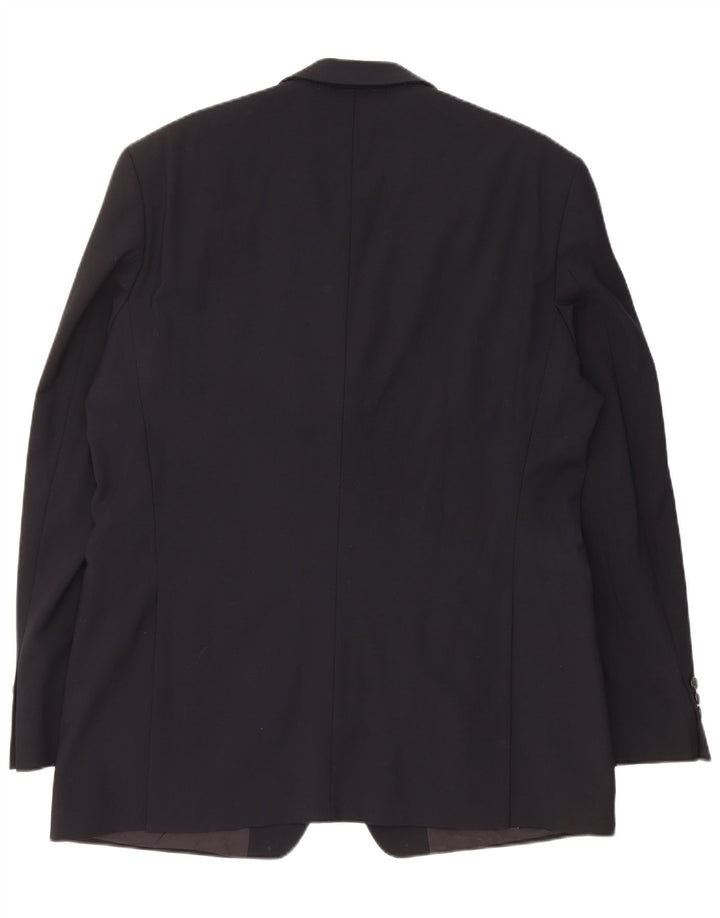 Męska marynarka zapinana na 2 guziki Hugo Boss EU 54 2XL Granatowa, dziewicza wełna