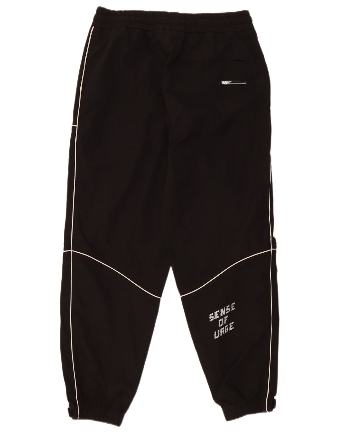 Damskie spodnie dresowe Zara Graphic Joggers UK 14, duże, czarne, poliestrowe