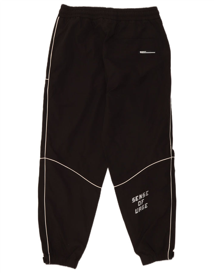 Damskie spodnie dresowe Zara Graphic Joggers UK 14, duże, czarne, poliestrowe