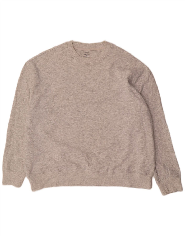 Marks & Spencer Męski sweter oversize 2XL, szary, bawełniany w plamki