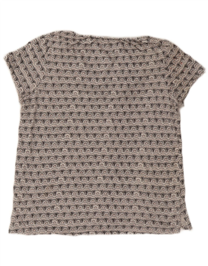 Damska koszulka oversize z grafiką FAT FACE Top UK 10, mała, szara, geometryczna