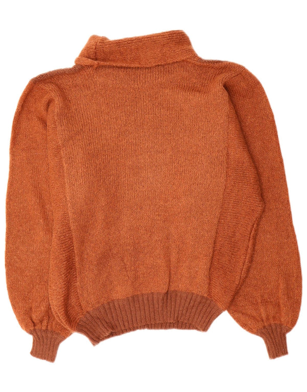 Vintage damski sweter z golfem IT 46, duży brązowy kolor