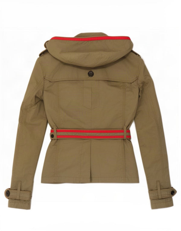 Krótki trencz damski Superdry UK 18 XL, bawełna khaki