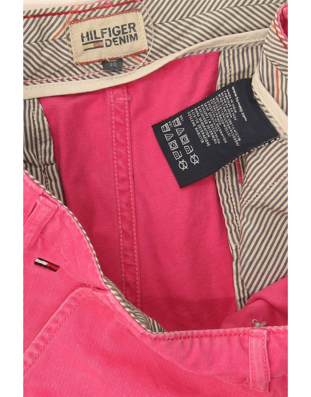 Męskie spodenki Chino Tommy Hilfiger W30 Średnioróżowy bawełniany