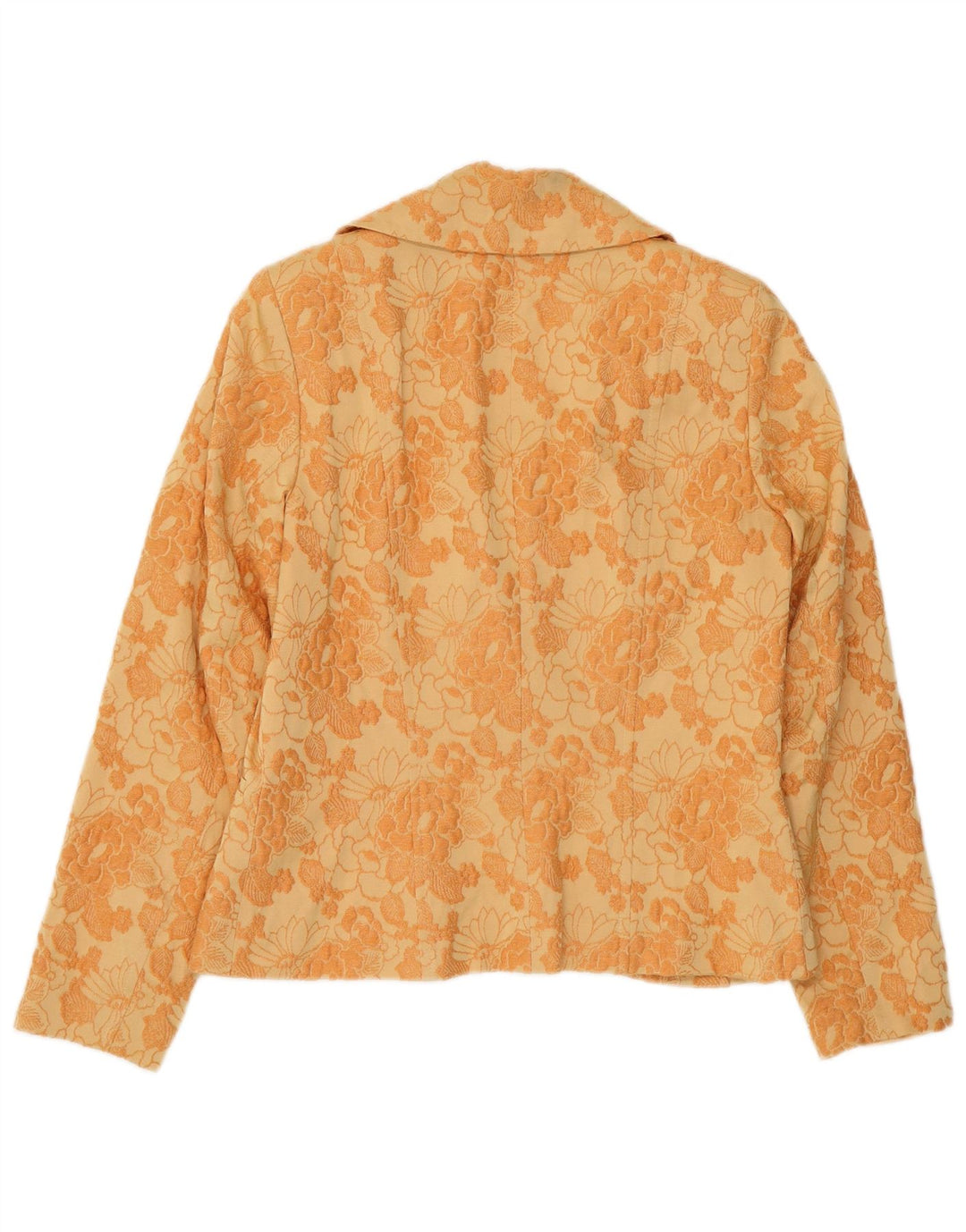 SINGH MADAN Womens 1 Button Blazer Jacket UK 12 Medium Yellow Floral