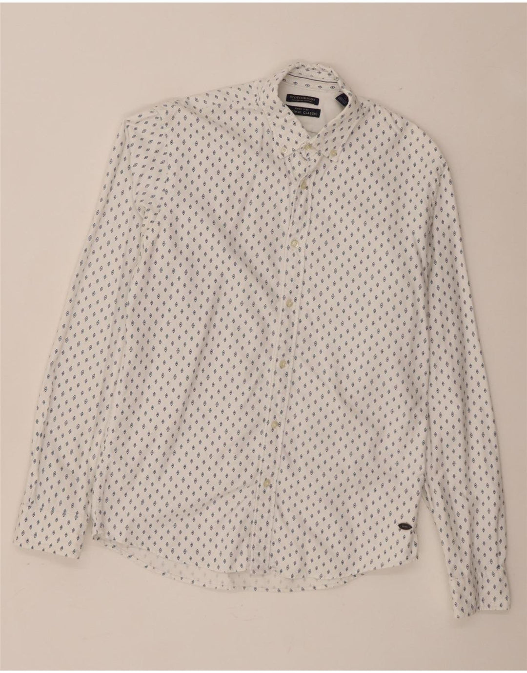 Koszula męska Scotch & Soda o klasycznym kroju, średnia, biała, bawełniana w cętki