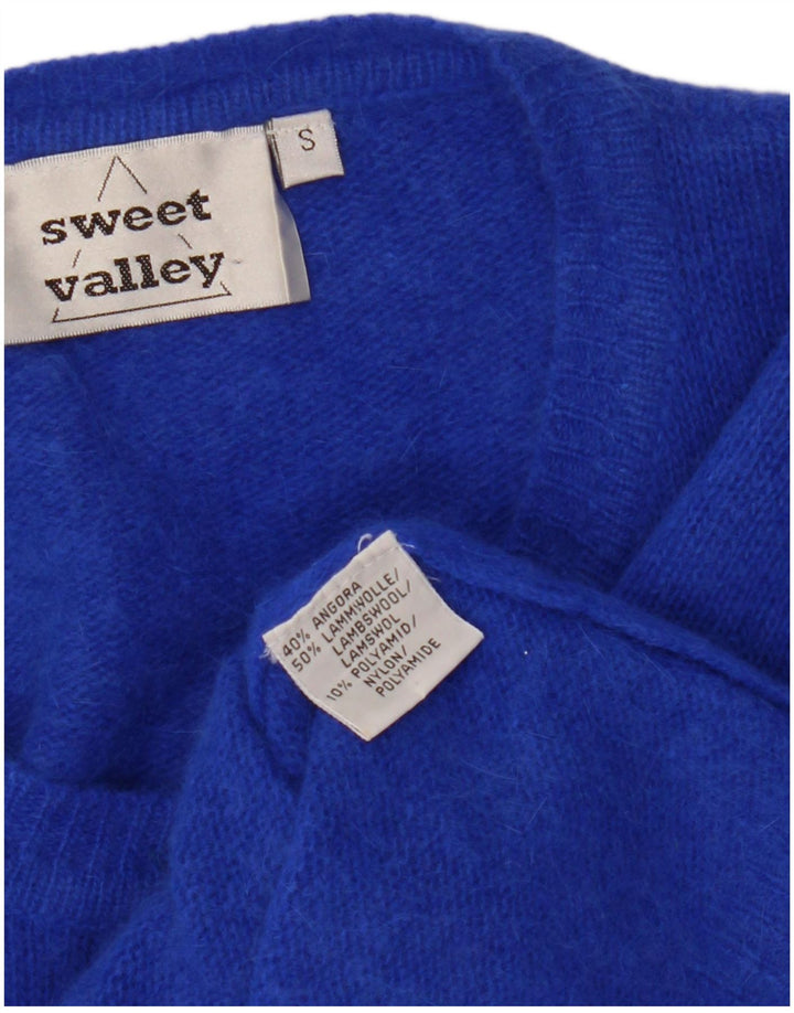 Sweter damski VINTAGE Crop Cardigan UK 10 Small Blue Wełna