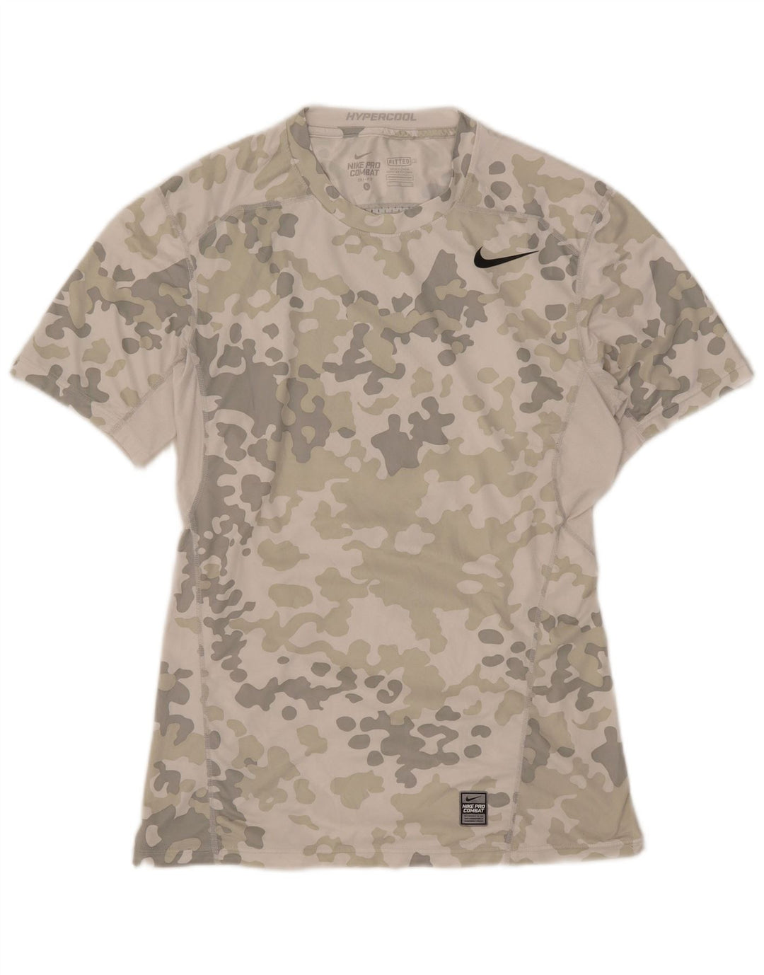 Męski T-shirt z grafiką Nike Dri Fit, duży, szary, kamuflażowy poliester