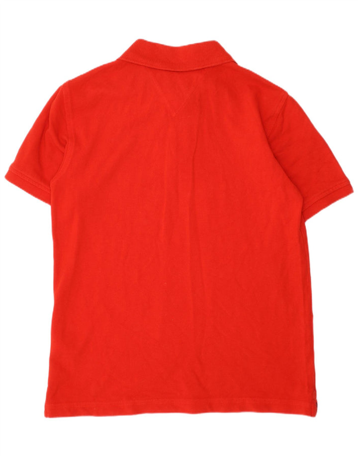 TOMMY HILFIGER Boys Polo Shirt 8-9 Years Medium  Red Cotton