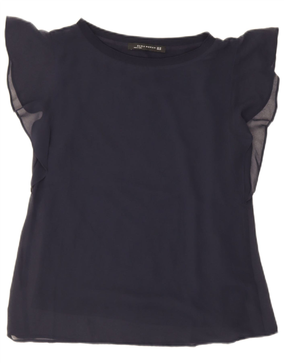 Bluzka damska Oversize Zara Top UK 6 XS Granatowa wiskoza
