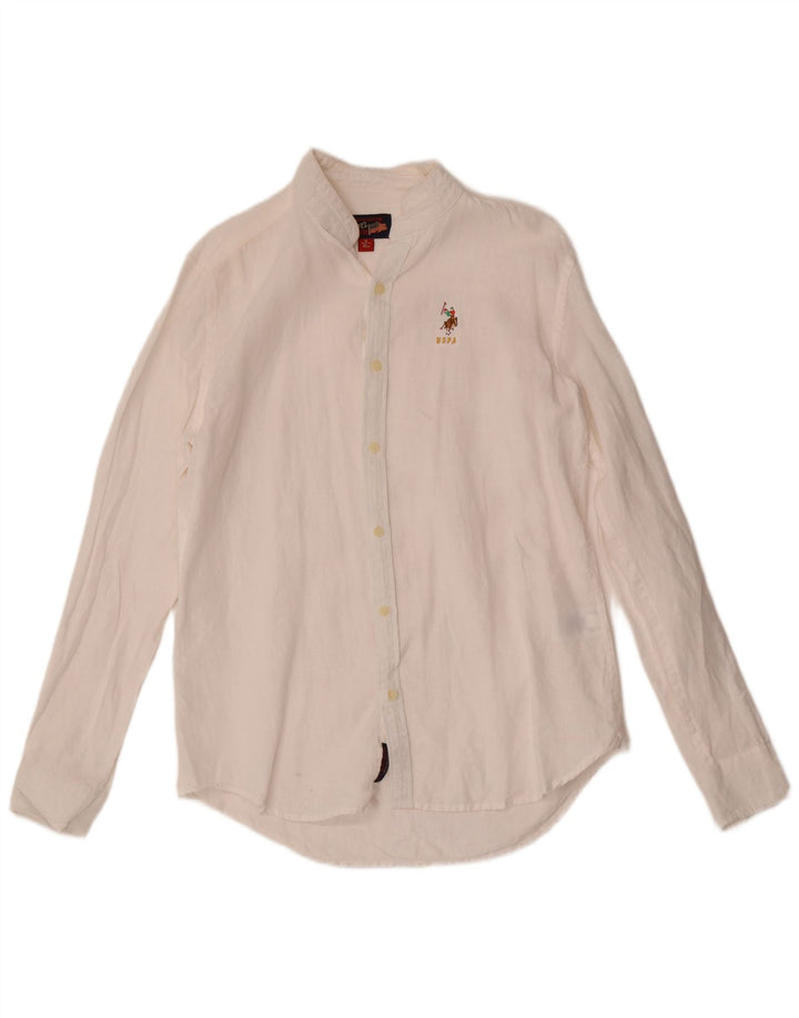 US Polo Assn. Koszula męska rozmiar 39, mała, biała, bawełniana