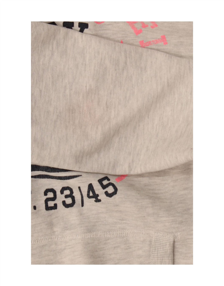Męski sweter z kapturem Superdry z grafiką, średnioszary, bawełniany