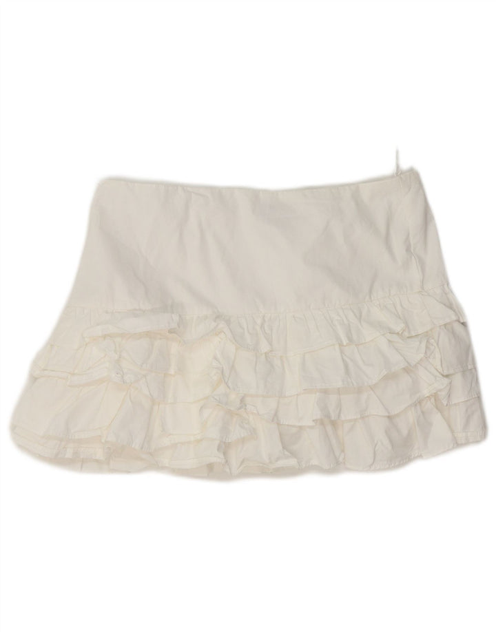 Spódnica damska Zara Mini z falbaną, średnia W30, biała bawełna