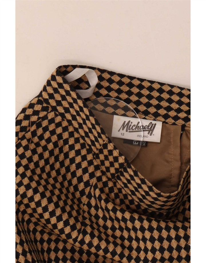 Damska spódnica ołówkowa Michael H UK 12 Medium W26 Beżowy Argyle/Diamentowa wełna