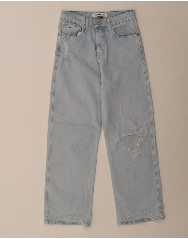 Damskie jeansy Tommy Hilfiger z szeroką nogawką W25 L30 Niebieska bawełna