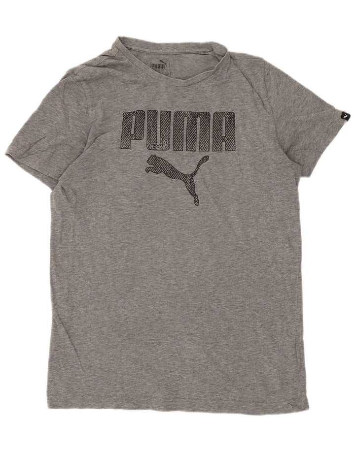 Chłopięcy T-shirt Puma Regular Graphic, 15-16 lat, szara bawełna