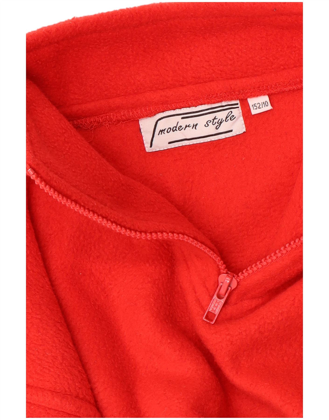 Chłopięcy sweter polarowy VINTAGE z zamkiem błyskawicznym, 9-10 lat, czerwony