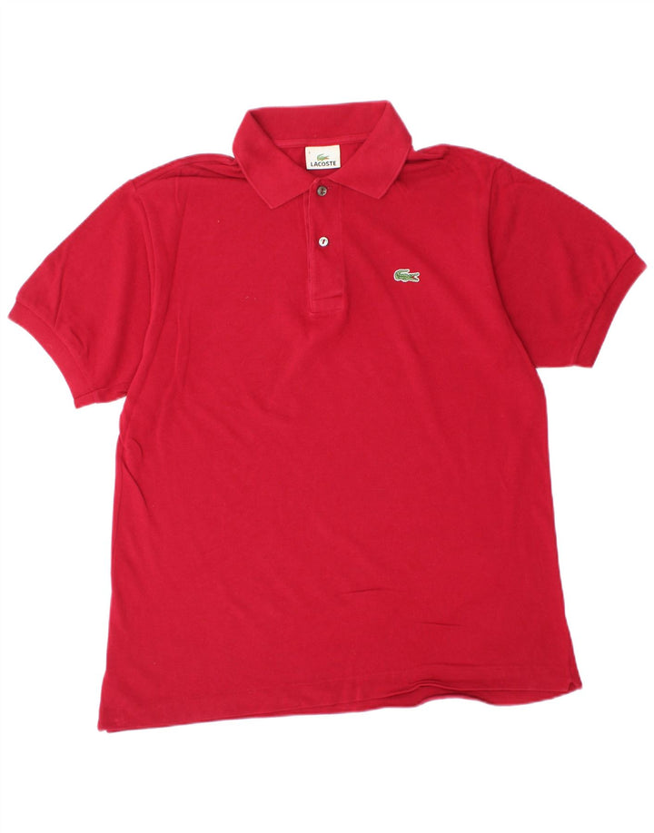 LACOSTE Mens Polo Shirt Size 4 Medium Red Cotton