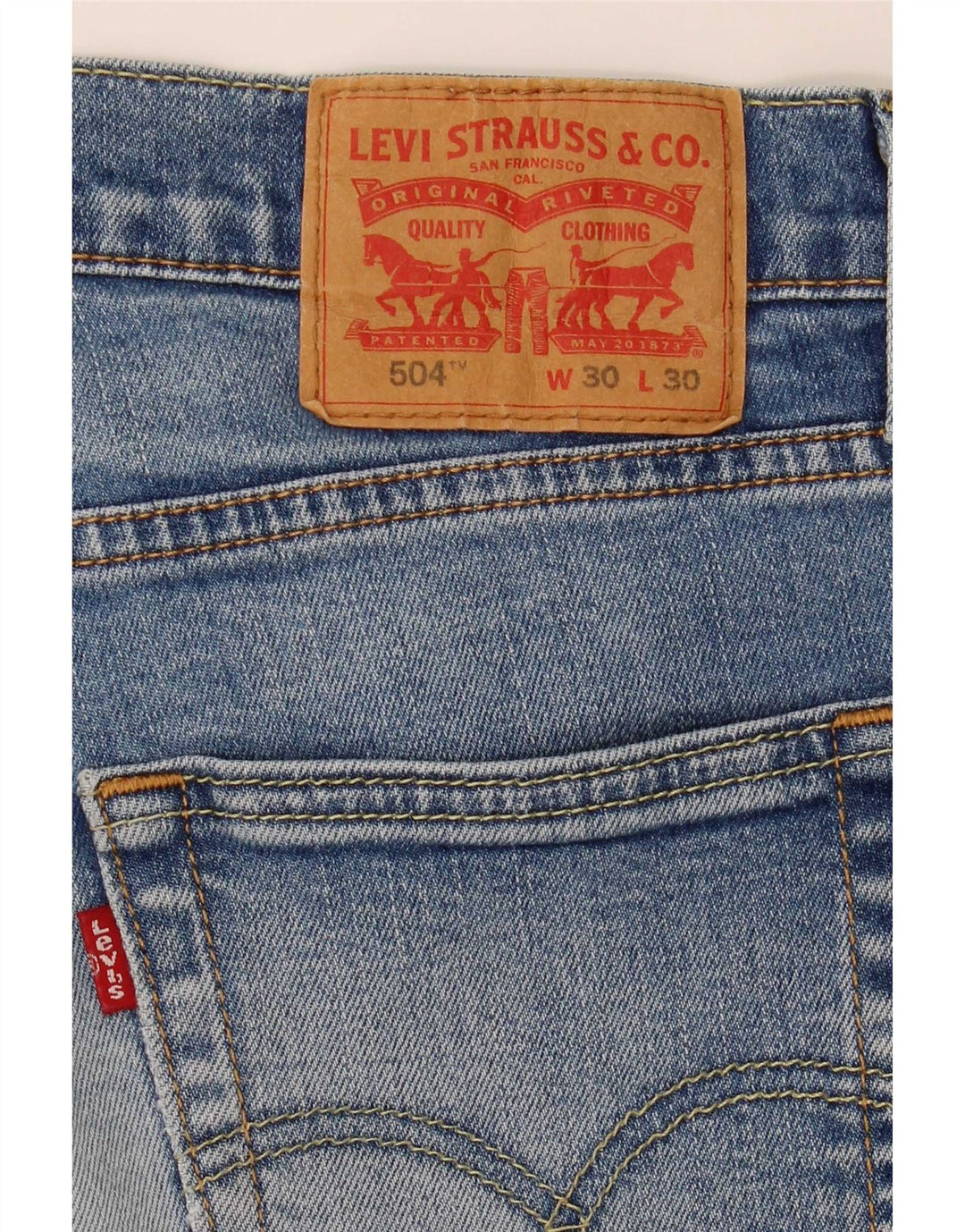 Męskie spodenki jeansowe Levi's 504 W30 średni niebieski