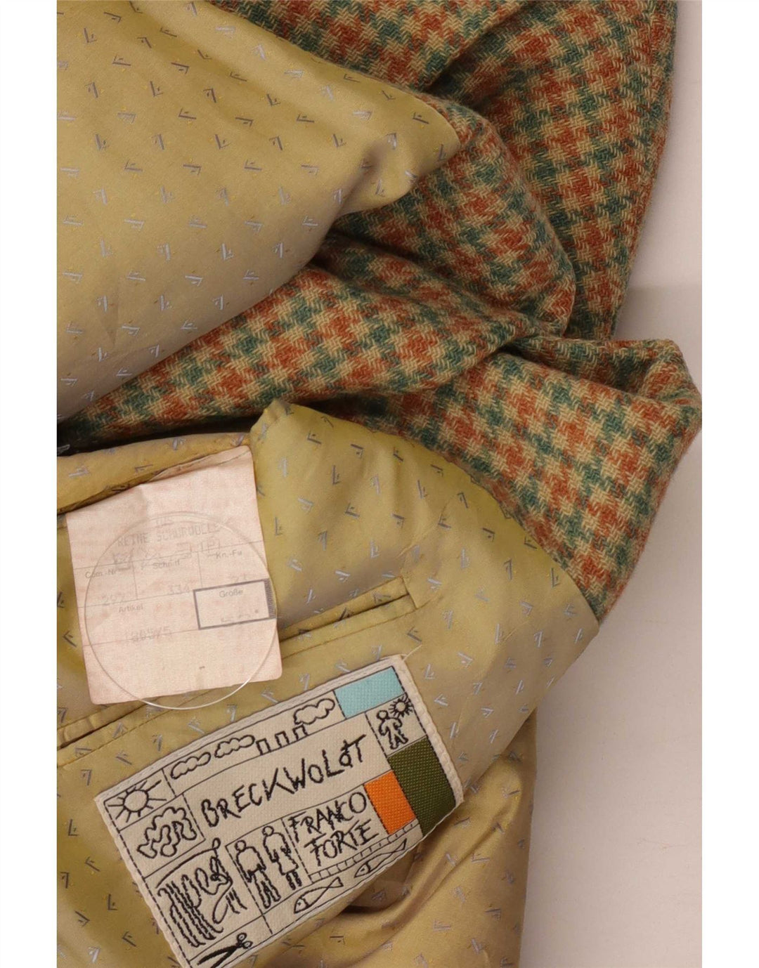 Vintage męska marynarka zapinana na 2 guziki IT 52 XL, zielona wełna w pepitkę