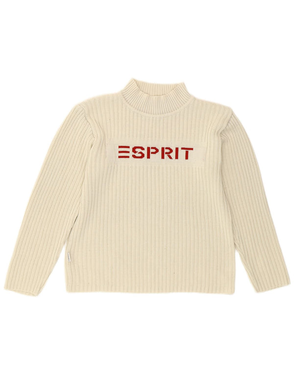 Damski sweter z golfem Esprit, UK 14, średni biały bawełniany