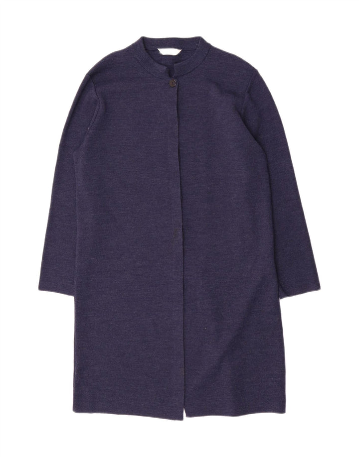 Marks & Spencer Damski sweter o przedłużonym fasonie, UK 16, duży, granatowy, wełniany
