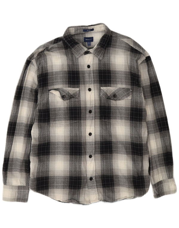 Męska koszula flanelowa Gant o swobodnym kroju, rozmiar 43/44 17 XL, wielobarwna kratka
