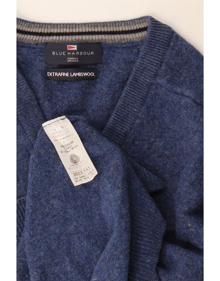 Marks & Spencer Damski sweter z dekoltem w kształcie litery V, UK 14, średni granatowy