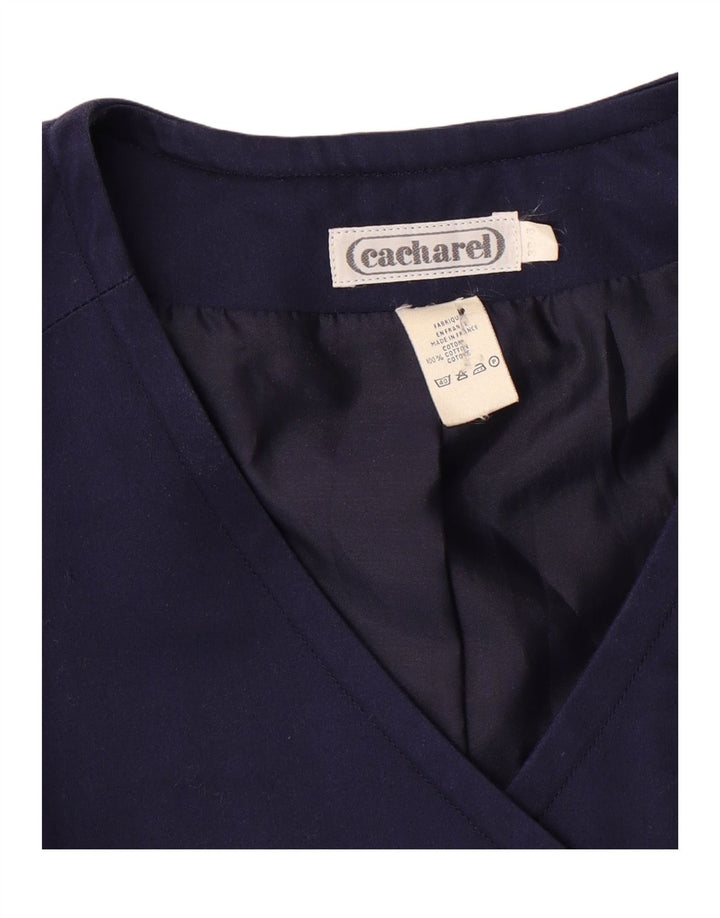 CACHAREL Womens Crop Short Sleeve Blazer Jacket EU 38 Medium Navy Blue Vintage Cacharel and Second-Hand Cacharel from Messina Hembry 