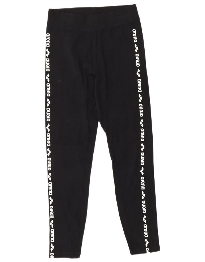 Damskie legginsy graficzne ARENA UK 6 XS, czarne, bawełniane